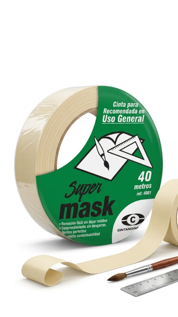 Super Mask 4001 Cinta Adhesiva de Papel Crepé — Uso General