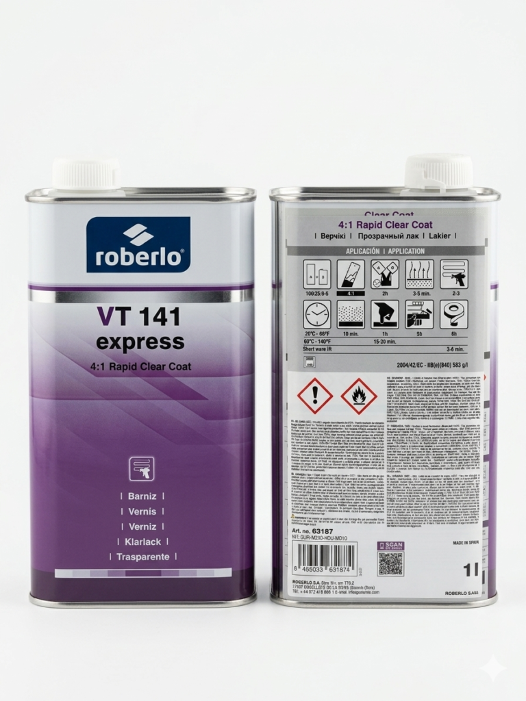 Roberlo VT 141 Express – Barniz Acrílico Poliuretano Rapid Clear Coat