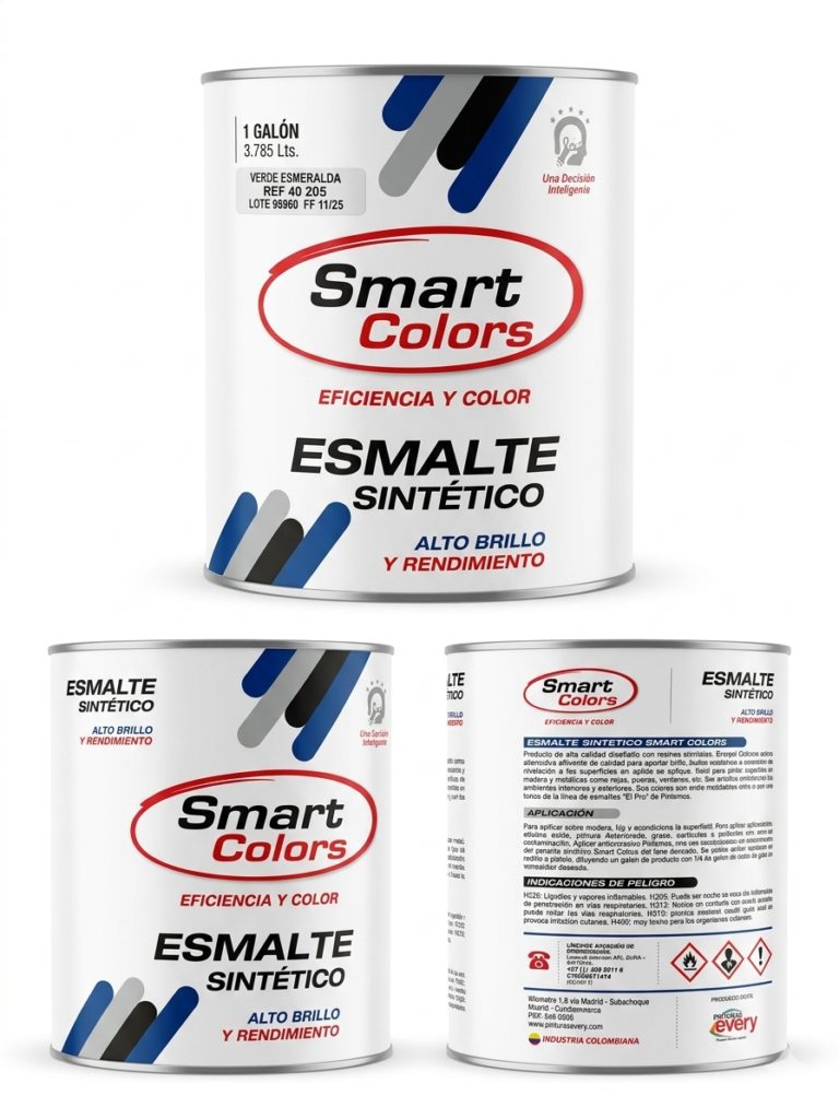 Esmalte Sintetico Smart Colors Alto Brillo y Rendimiento