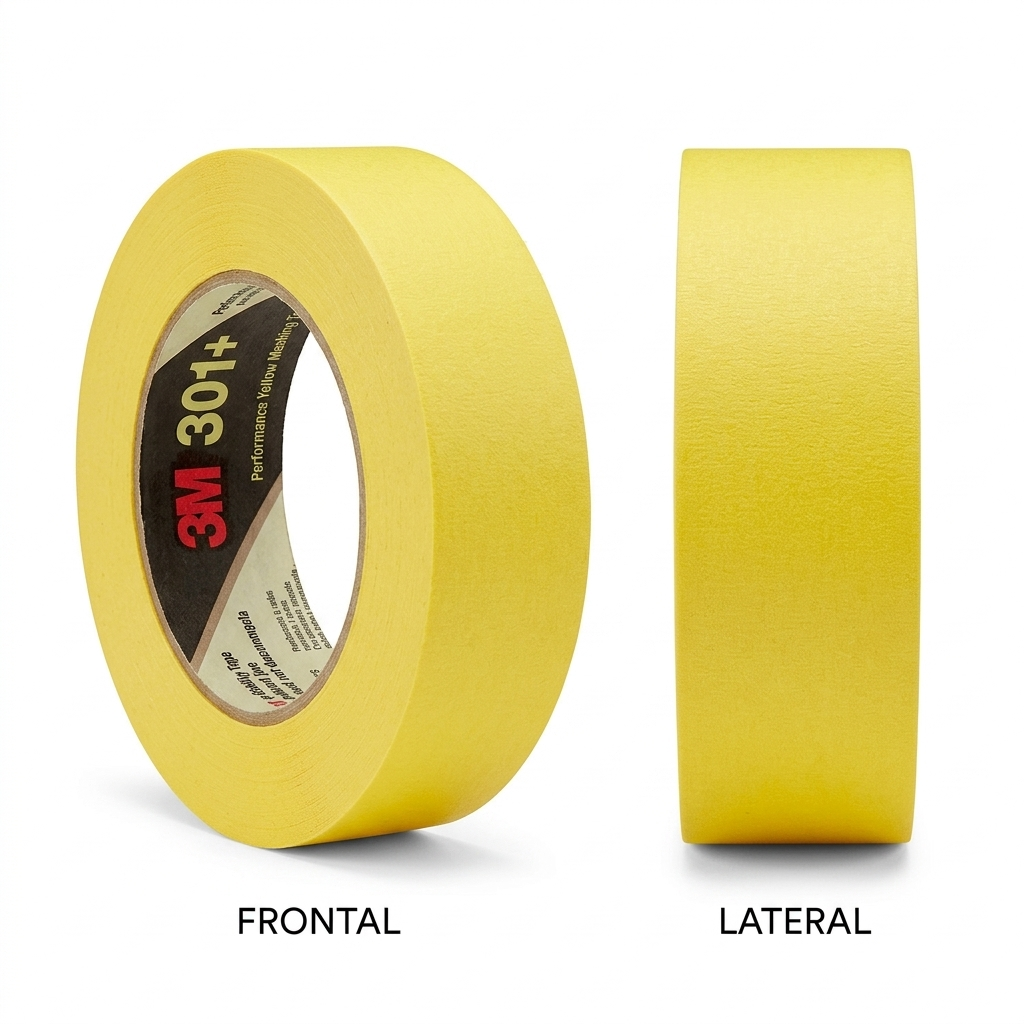 3M™ 301+ Cinta de Enmascarar Amarilla — Uso Industrial