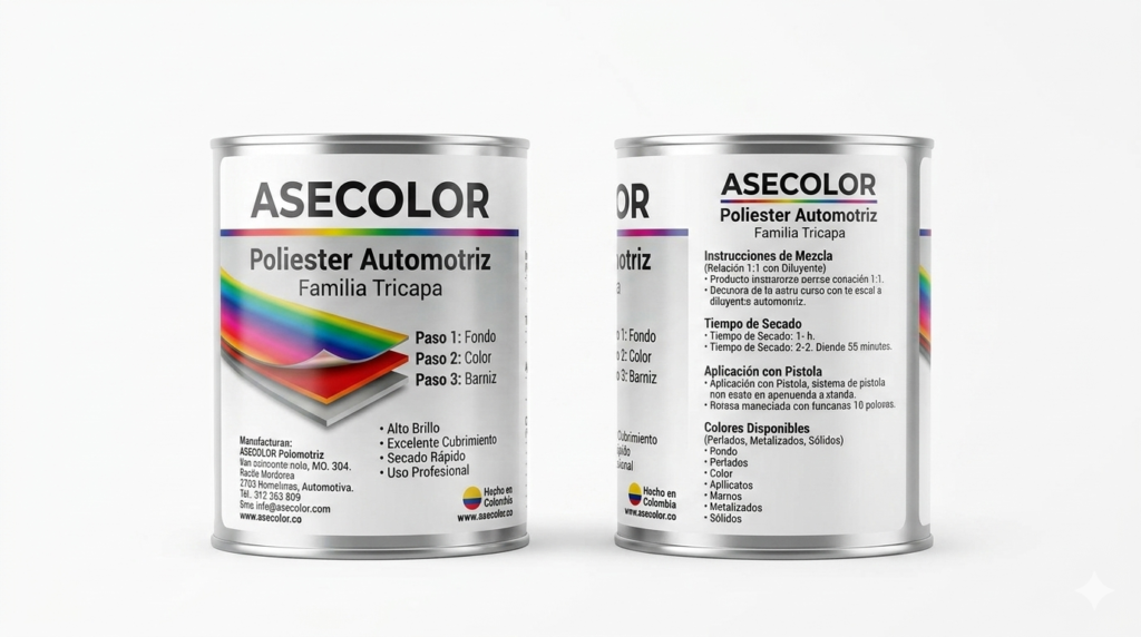 ASECOLOR Poliester Automotriz – Familia Tricapa