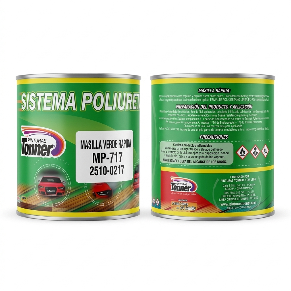 Tonner Masilla Verde Rápida MP-717 1 Galón