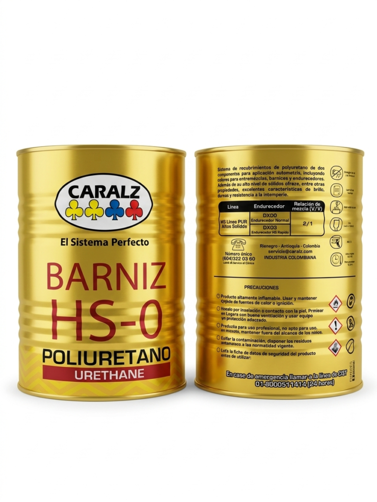 CARALZ Barniz HS-0 Poliuretano (Urethane) – 2K Altos Sólidos