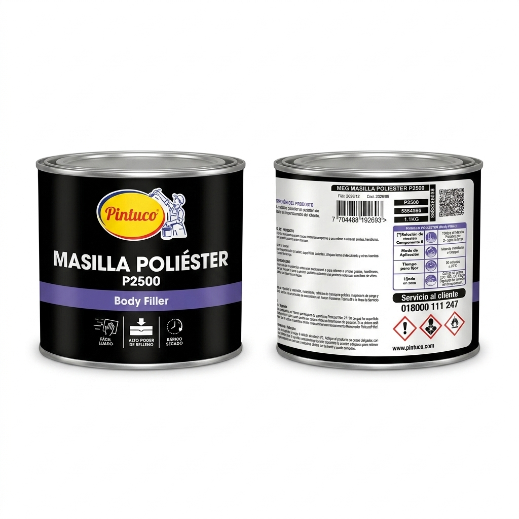 Pintuco Masilla Poliéster P2500 1/4 Galón