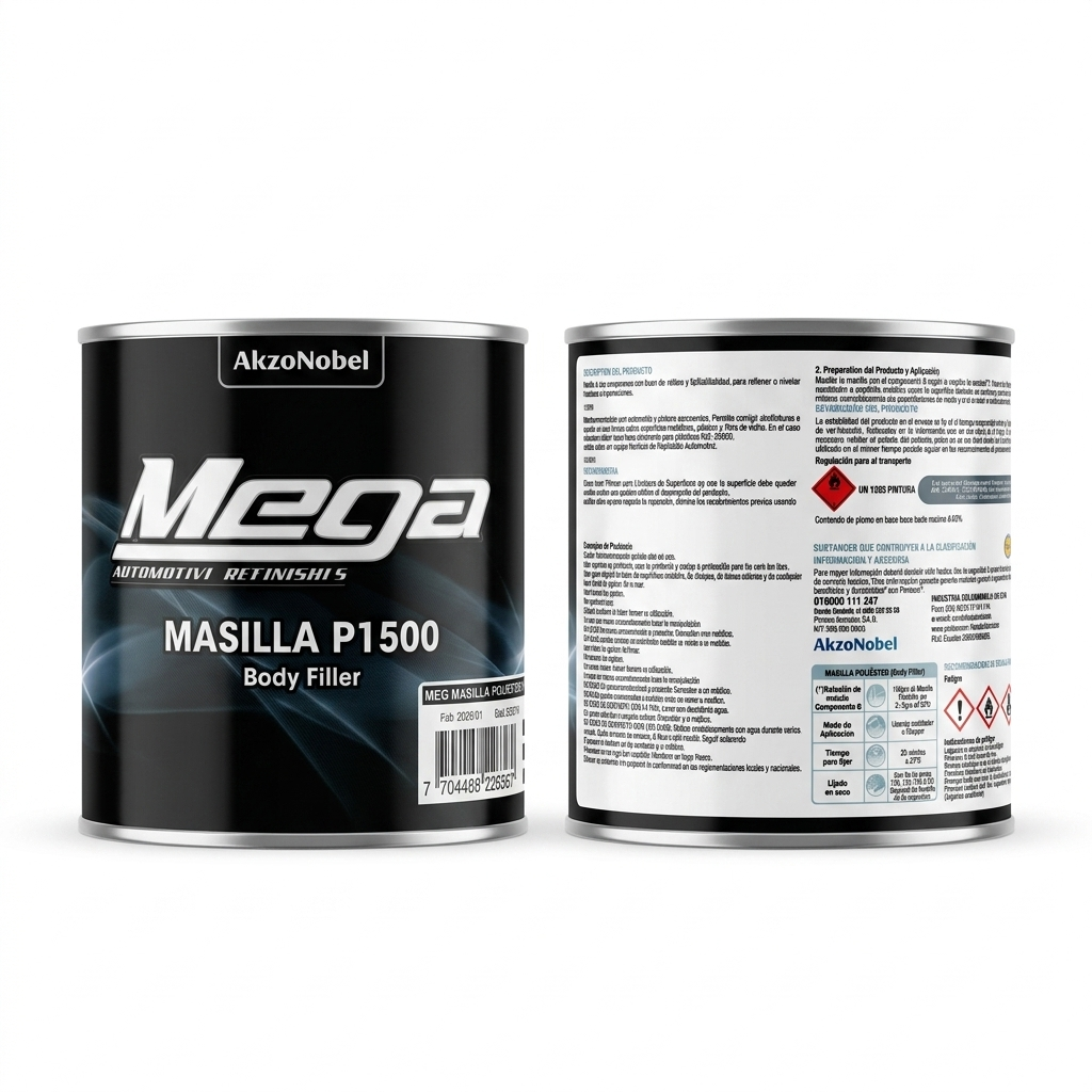 Mega Masilla Poliéster P1500 0,75 Kg