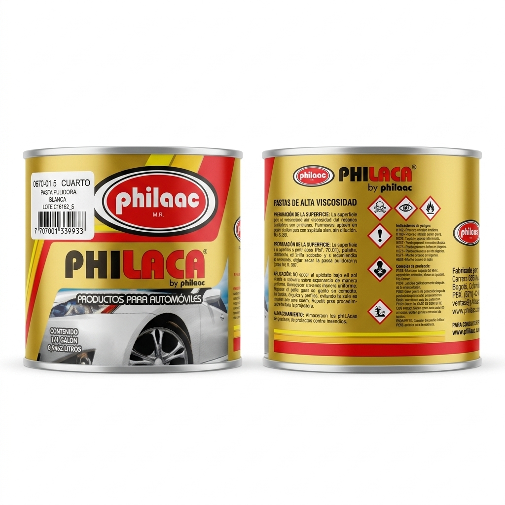 Philaac Pasta Pulidora Alta Abrasión Roja 70-68 1/4 Galón